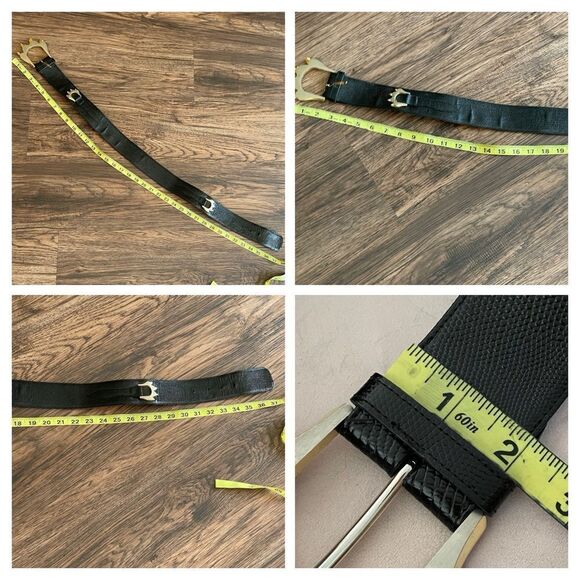 Bon Soir Made In France Belt Black with Large Silver and Gold Claw Buckle Large - Picture 14 of 14